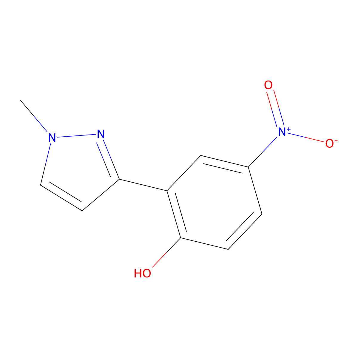 2-(1-Methyl-1H-pyrazol-3-yl)-4-nitrophenol molecular structure, CAS 123532-21-8