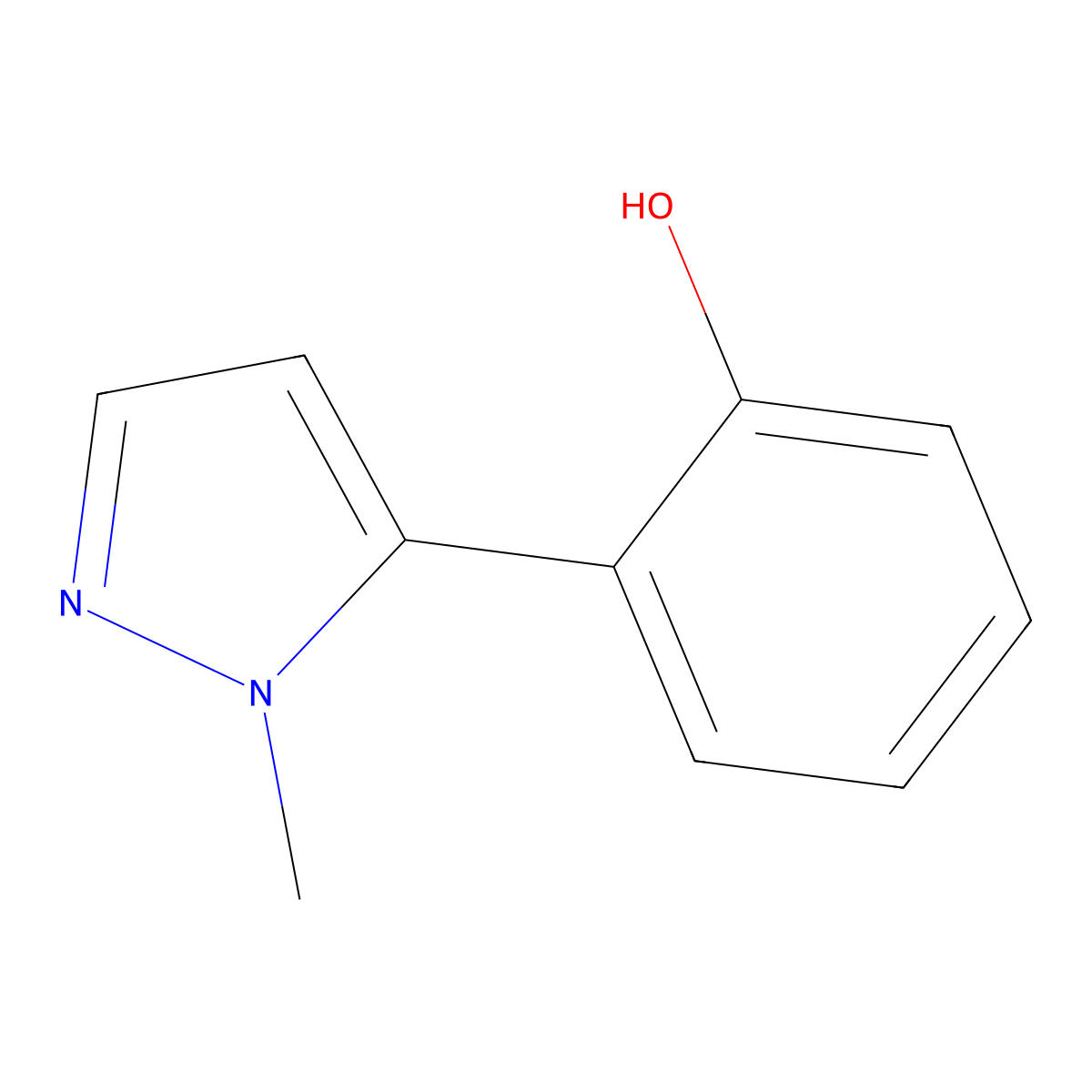 2-(1-Methyl-1H-Pyrazol-5-Yl)Phenol molecular structure, CAS 123532-22-9