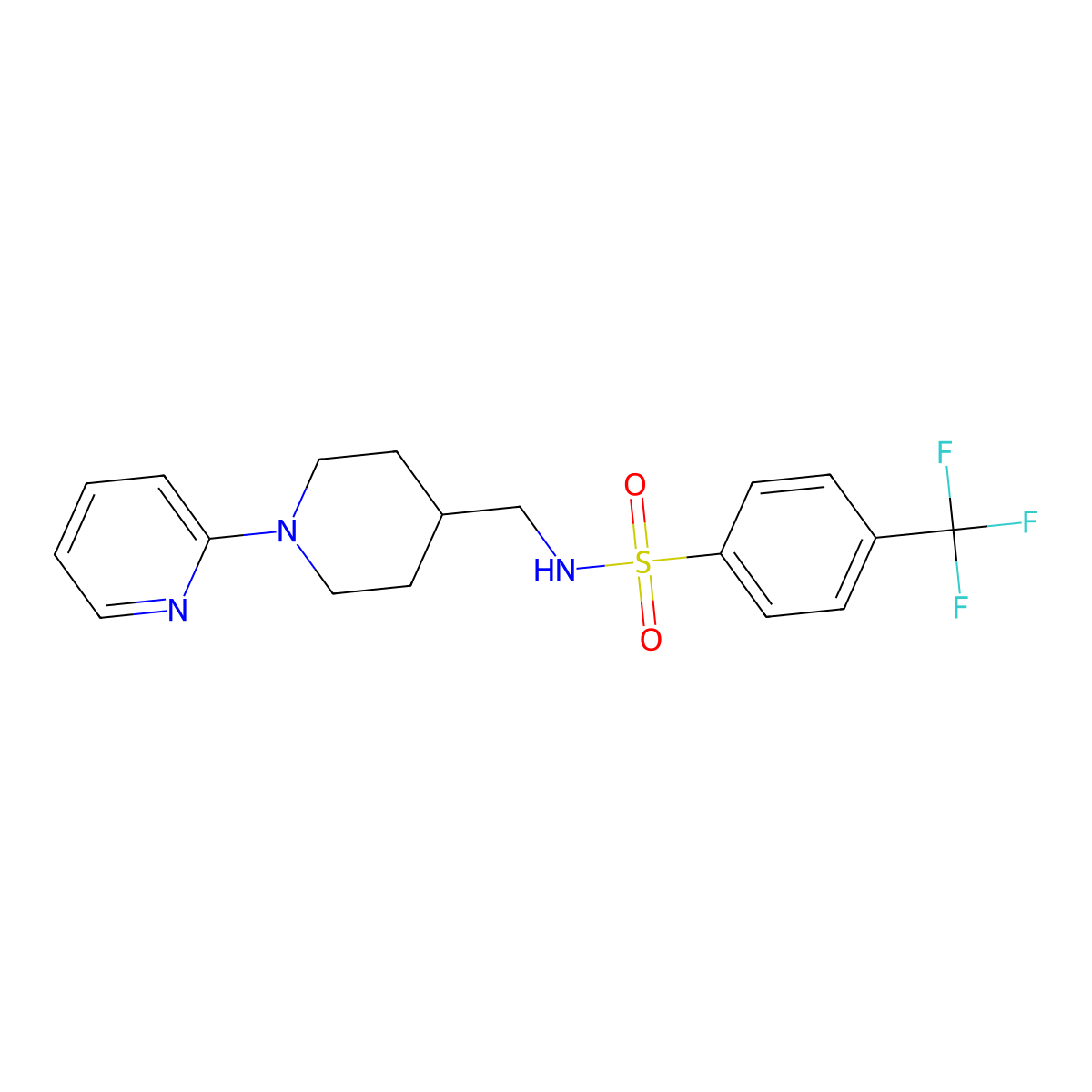 N-((1-(pyridin-2-yl)piperidin-4-yl)methyl)-4-(trifluoromethyl)benzenesulfonamide molecular structure, CAS 1235321-55-7