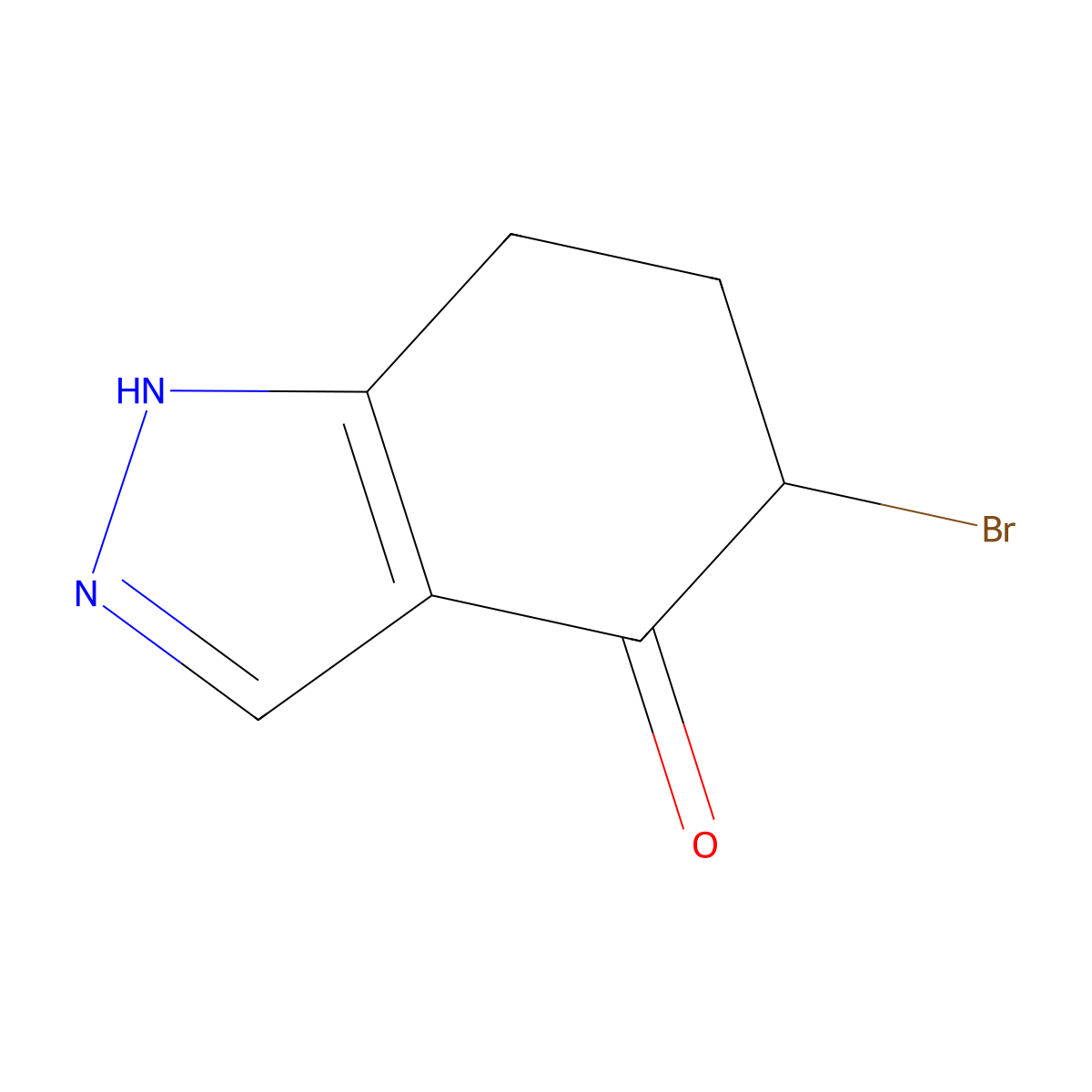 5-bromo-6,7-dihydro-1H-indazol-4(5H)-one molecular structure, CAS 1235325-49-1