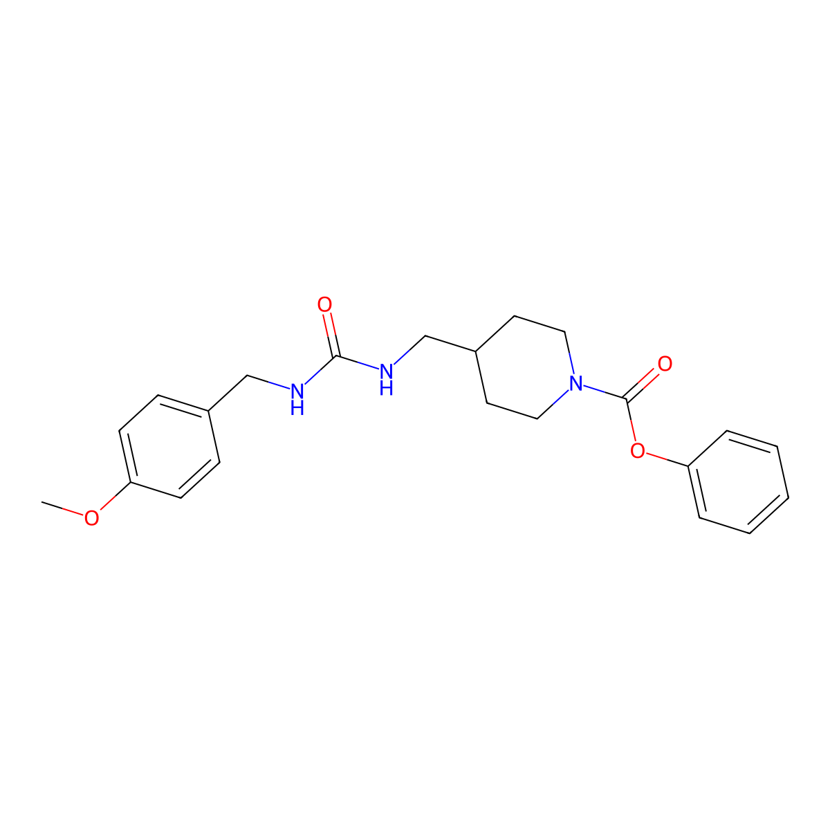 Phenyl 4-((3-(4-methoxybenzyl)ureido)methyl)piperidine-1-carboxylate molecular structure, CAS 1235325-82-2