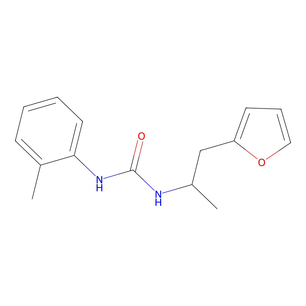 1-(1-(Furan-2-yl)propan-2-yl)-3-(o-tolyl)urea molecular structure, CAS 1235328-39-8