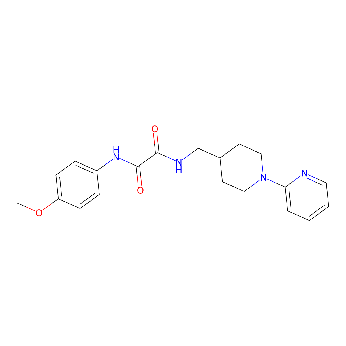 N1-(4-methoxyphenyl)-N2-((1-(pyridin-2-yl)piperidin-4-yl)methyl)oxalamide molecular structure, CAS 1235329-66-4