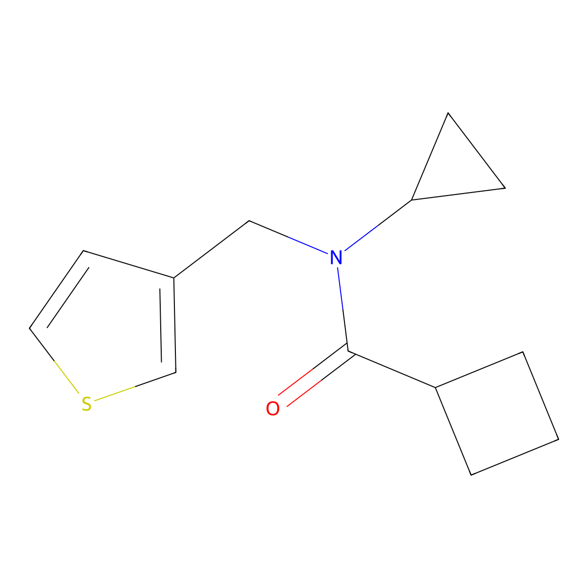 N-cyclopropyl-N-(thiophen-3-ylmethyl)cyclobutanecarboxamide molecular structure, CAS 1235330-83-2