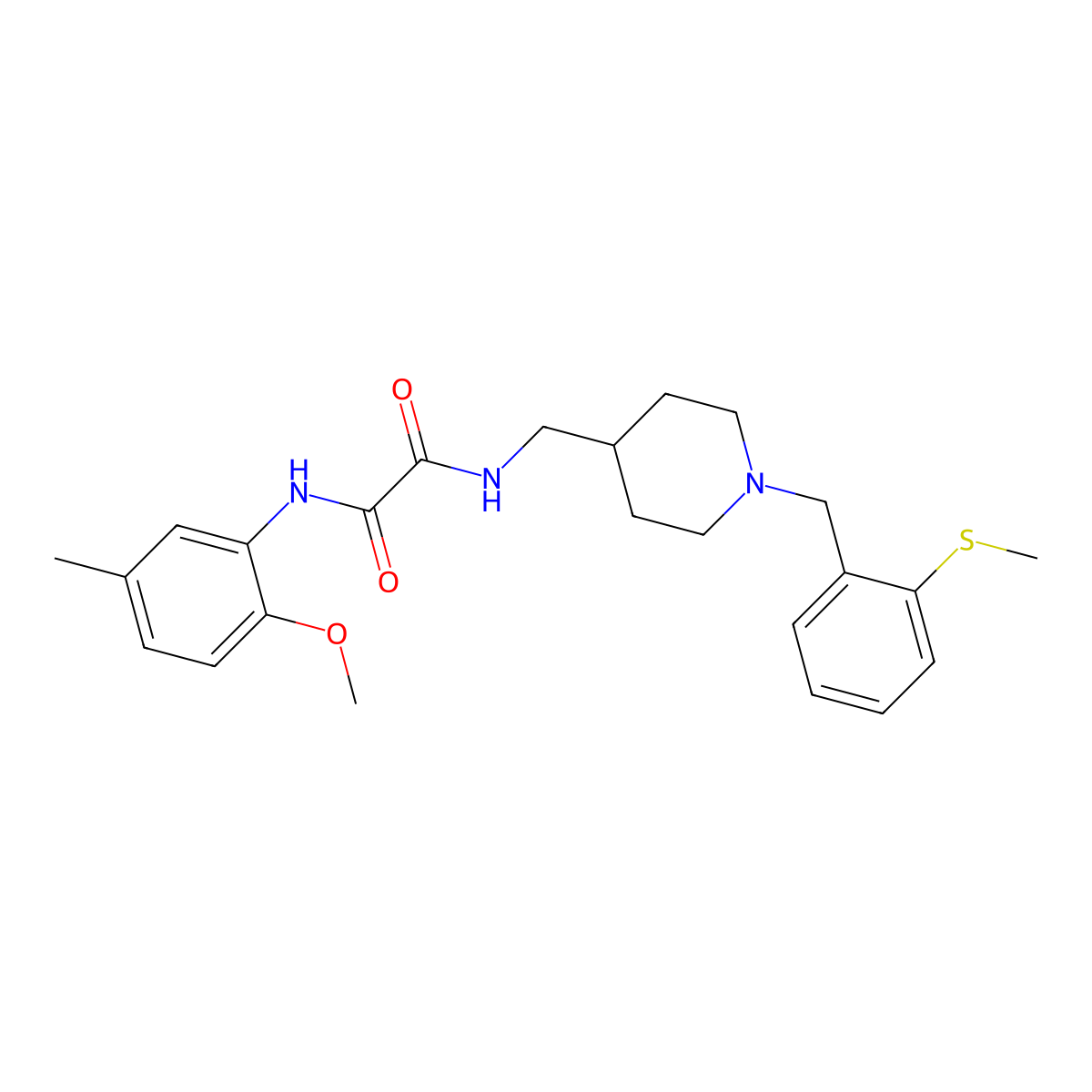 N1-(2-methoxy-5-methylphenyl)-N2-((1-(2-(methylthio)benzyl)piperidin-4-yl)methyl)oxalamide molecular structure, CAS 1235331-41-5