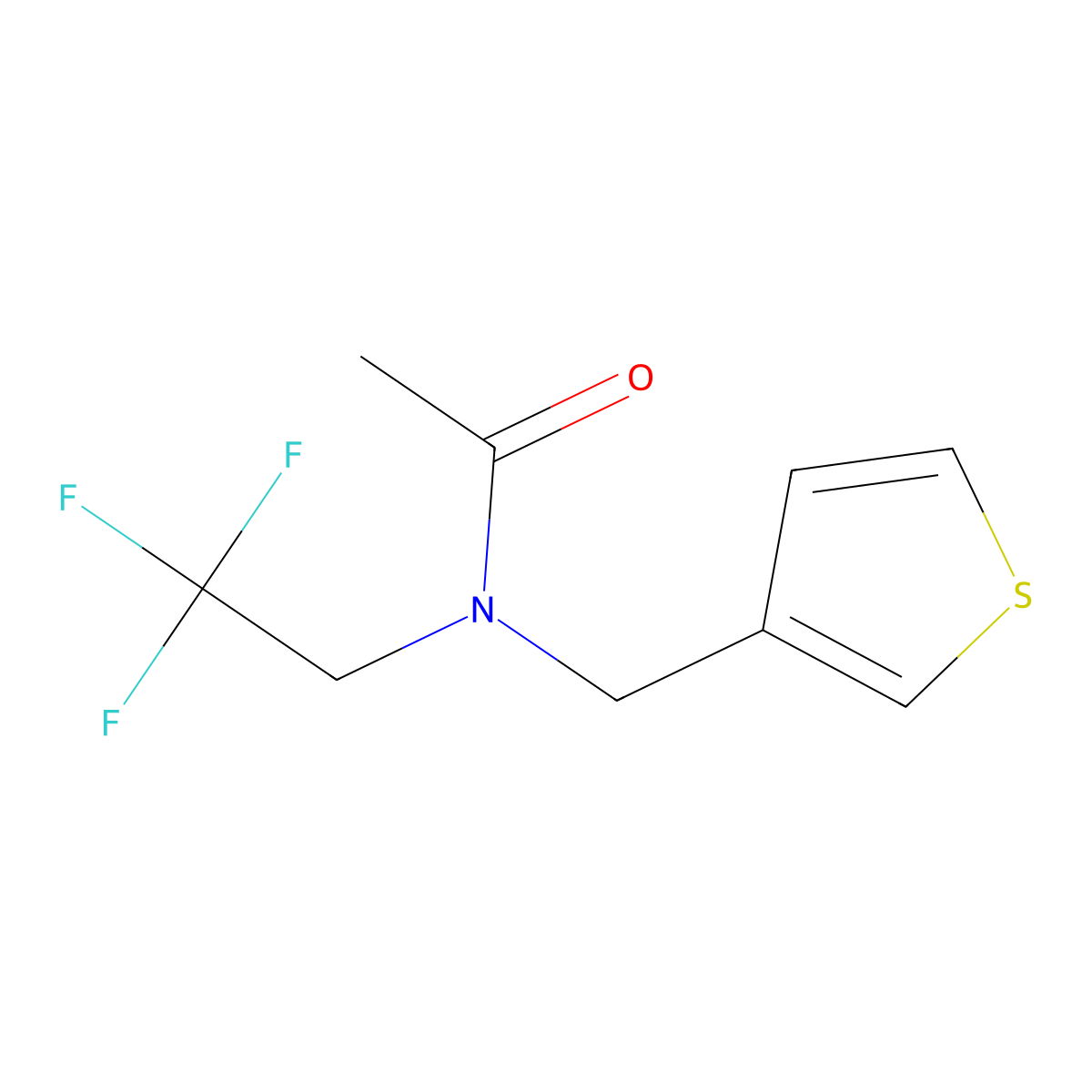 N-(thiophen-3-ylmethyl)-N-(2,2,2-trifluoroethyl)acetamide molecular structure, CAS 1235333-75-1