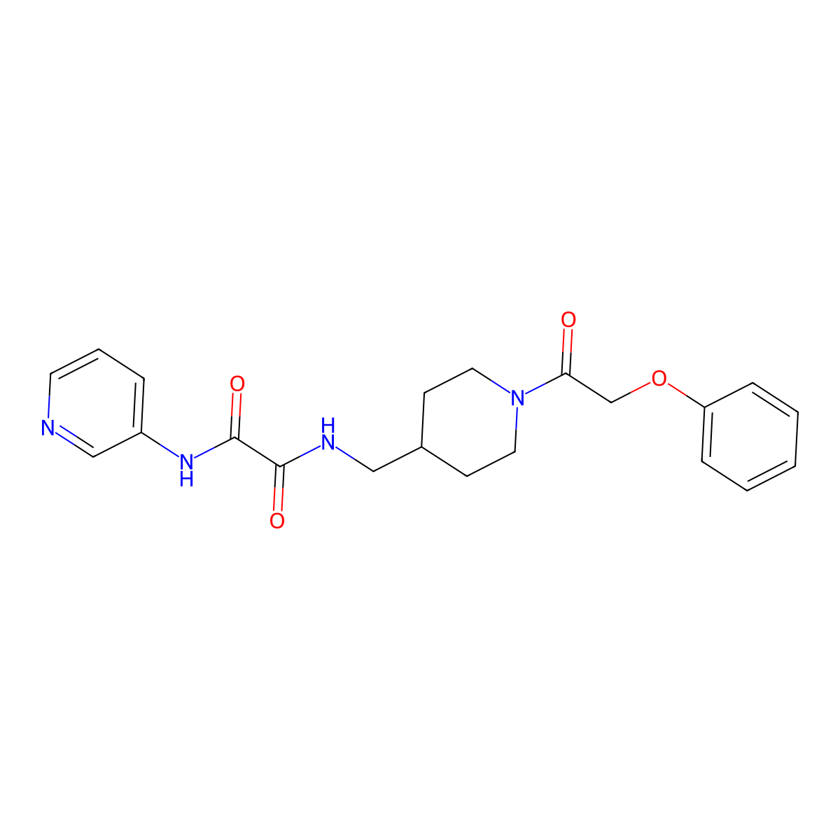 N1-((1-(2-phenoxyacetyl)piperidin-4-yl)methyl)-N2-(pyridin-3-yl)oxalamide molecular structure, CAS 1235338-71-2