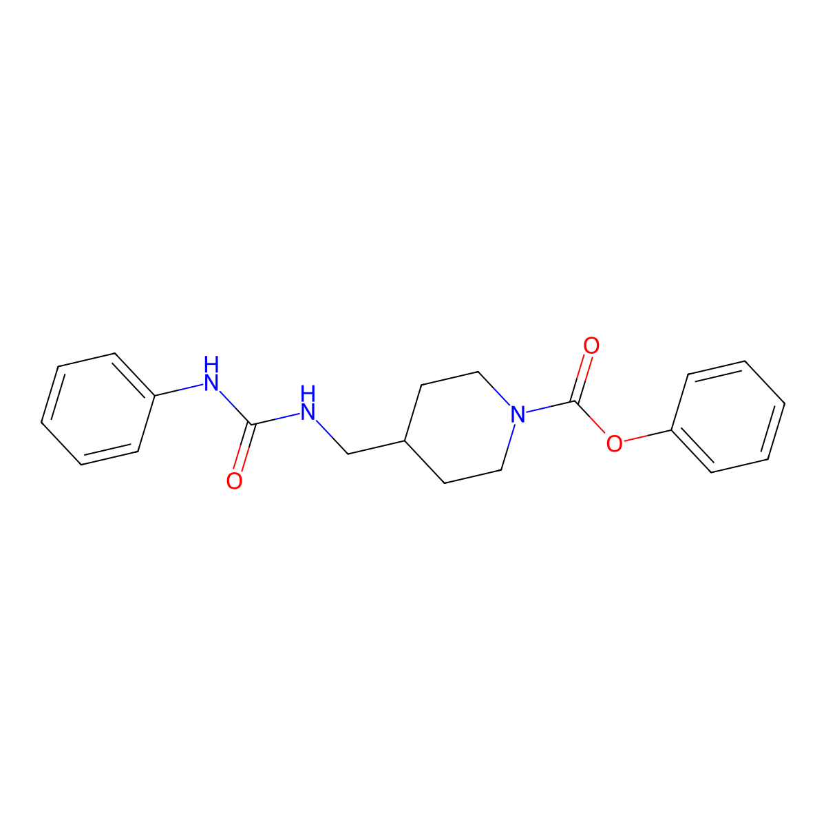 Phenyl 4-((3-phenylureido)methyl)piperidine-1-carboxylate molecular structure, CAS 1235341-63-5