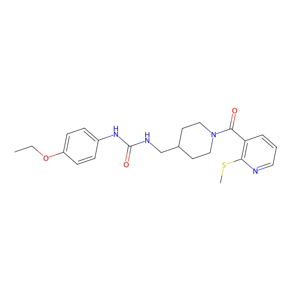 1-(4-Ethoxyphenyl)-3-((1-(2-(methylthio)nicotinoyl)piperidin-4-yl)methyl)urea molecular structure, CAS 1235344-37-2