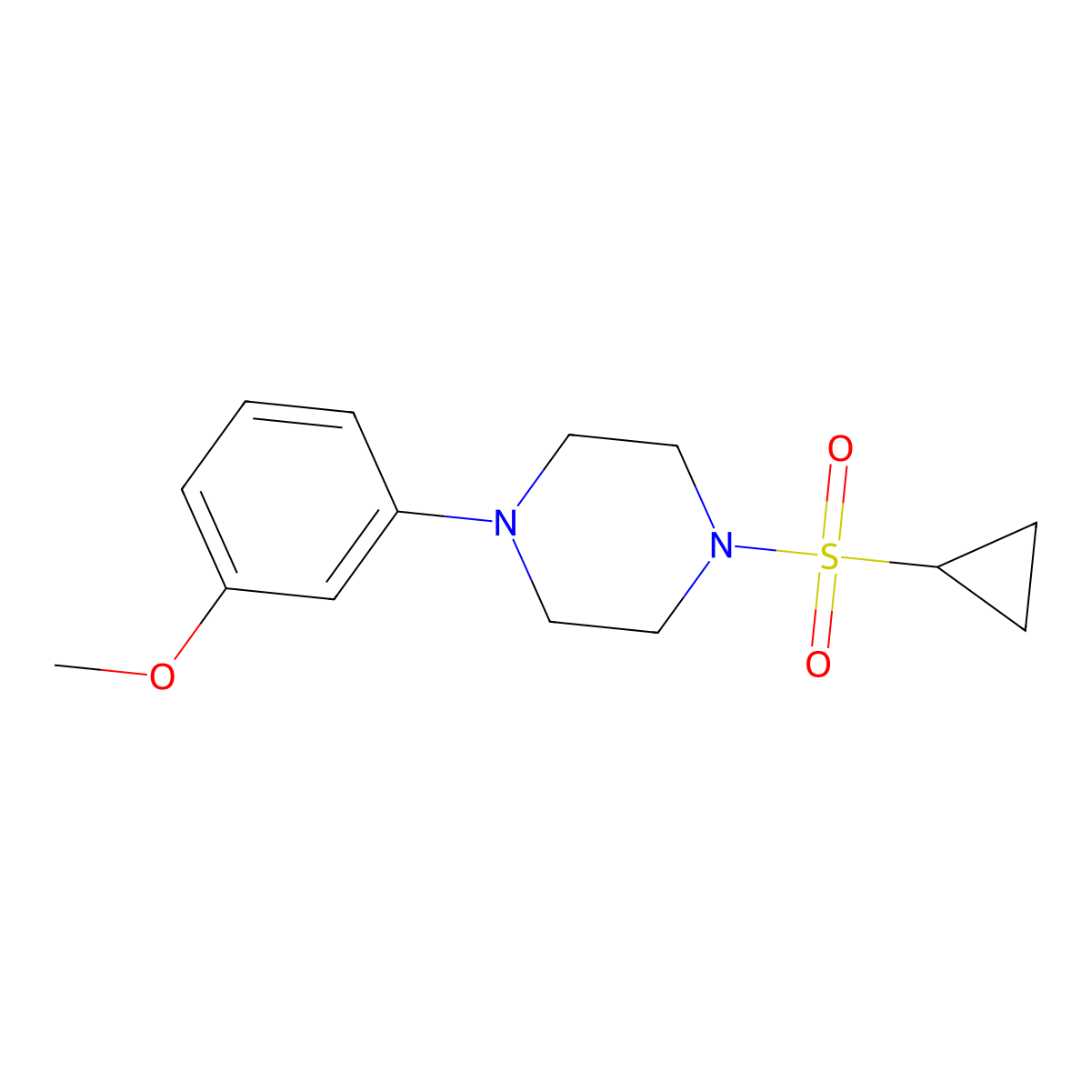 1-(Cyclopropylsulfonyl)-4-(3-methoxyphenyl)piperazine molecular structure, CAS 1235344-40-7