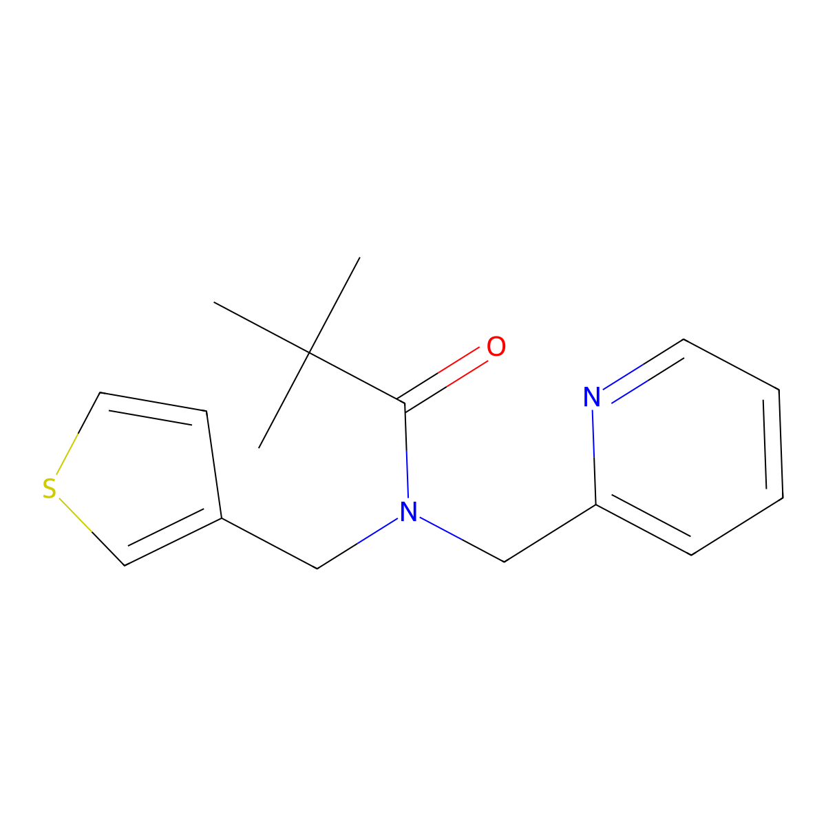 N-(pyridin-2-ylmethyl)-N-(thiophen-3-ylmethyl)pivalamide molecular structure, CAS 1235345-56-8