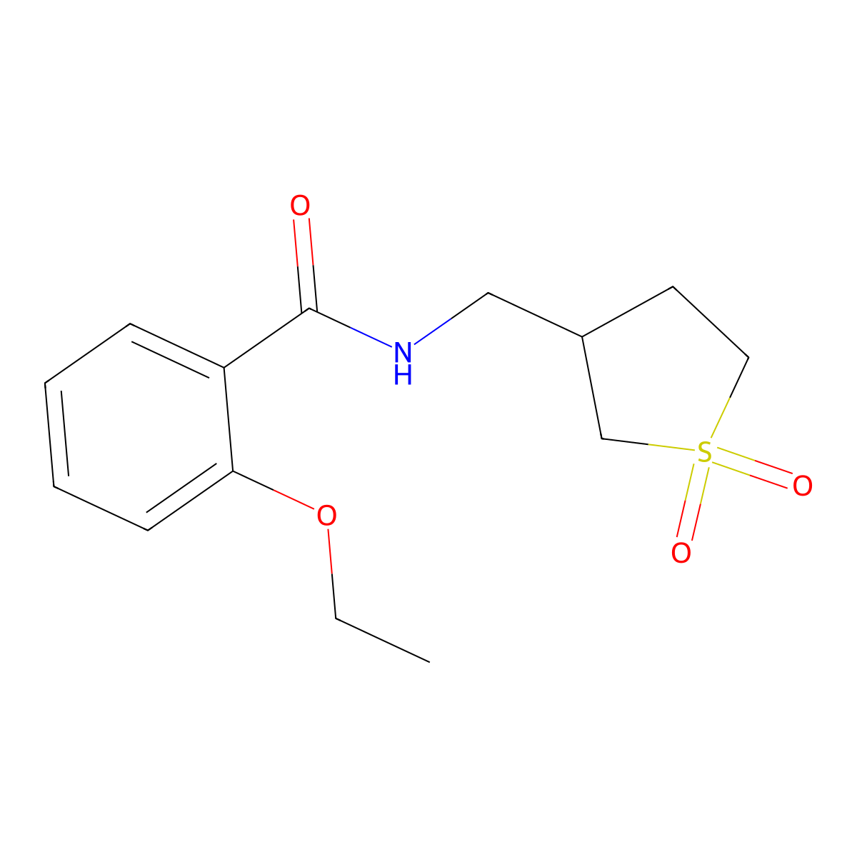 N-((1,1-dioxidotetrahydrothiophen-3-yl)methyl)-2-ethoxybenzamide molecular structure, CAS 1235346-18-5
