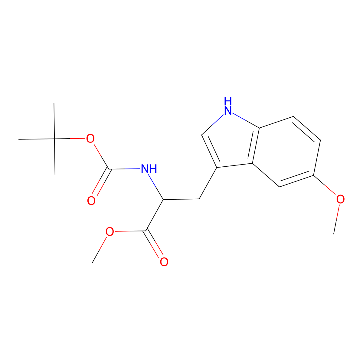 Methyl (S)-2-(N-Boc-Amino)-3-(5-methoxyindol-3-yl)propionate molecular structure, CAS 1235346-28-7
