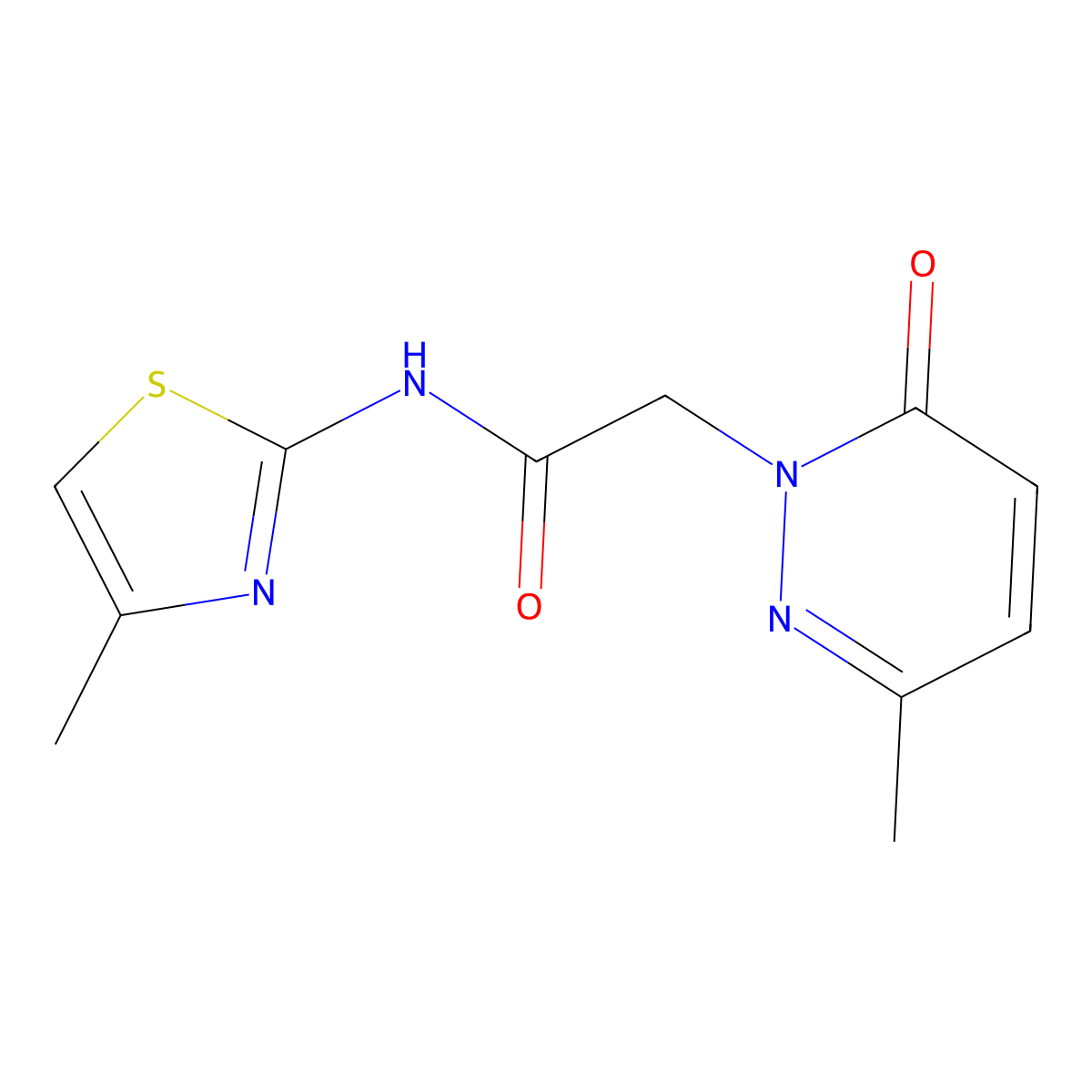 2-(3-methyl-6-oxopyridazin-1(6H)-yl)-N-(4-methylthiazol-2-yl)acetamide molecular structure, CAS 1235350-05-6