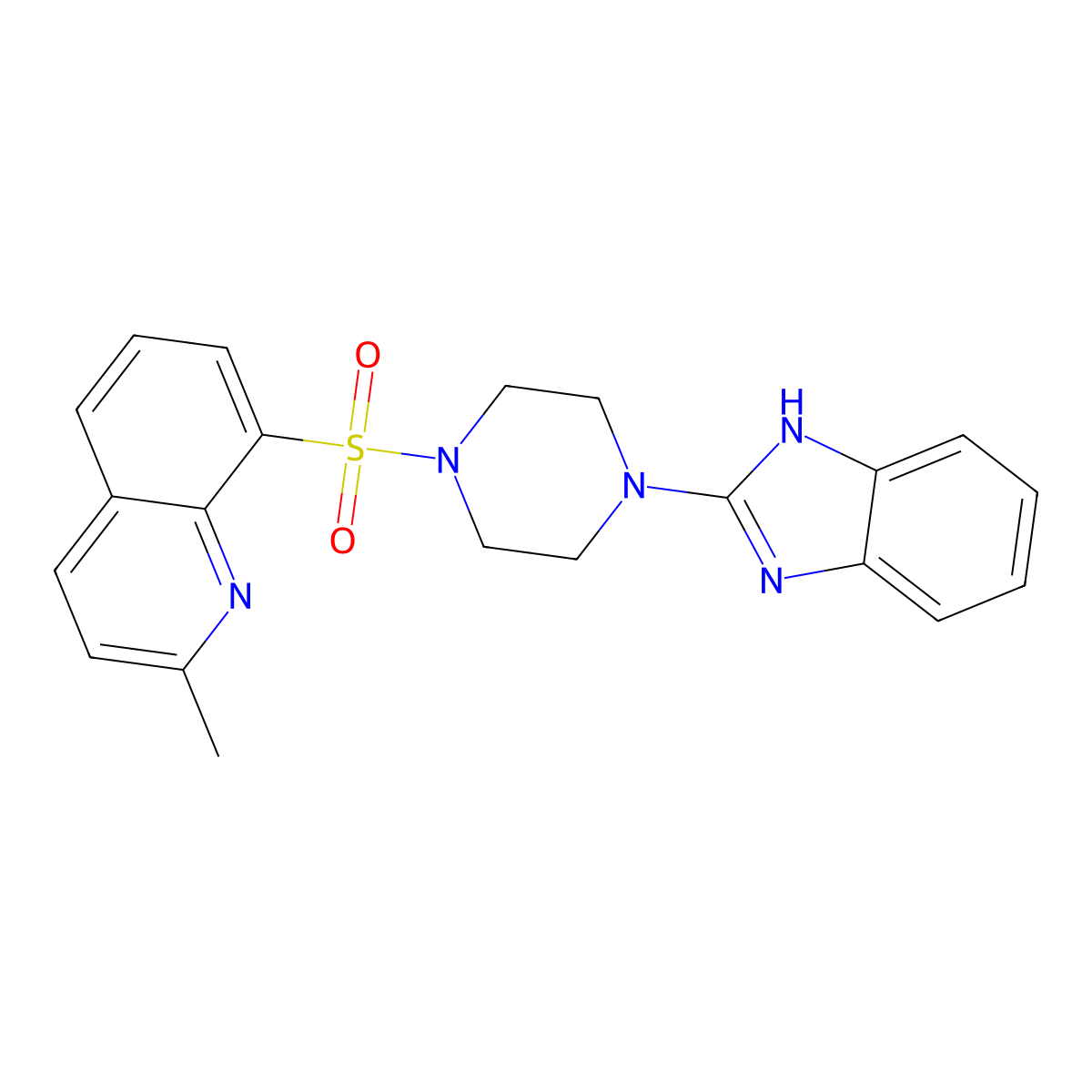 8-((4-(1H-benzo[d]imidazol-2-yl)piperazin-1-yl)sulfonyl)-2-methylquinoline molecular structure, CAS 1235350-19-2