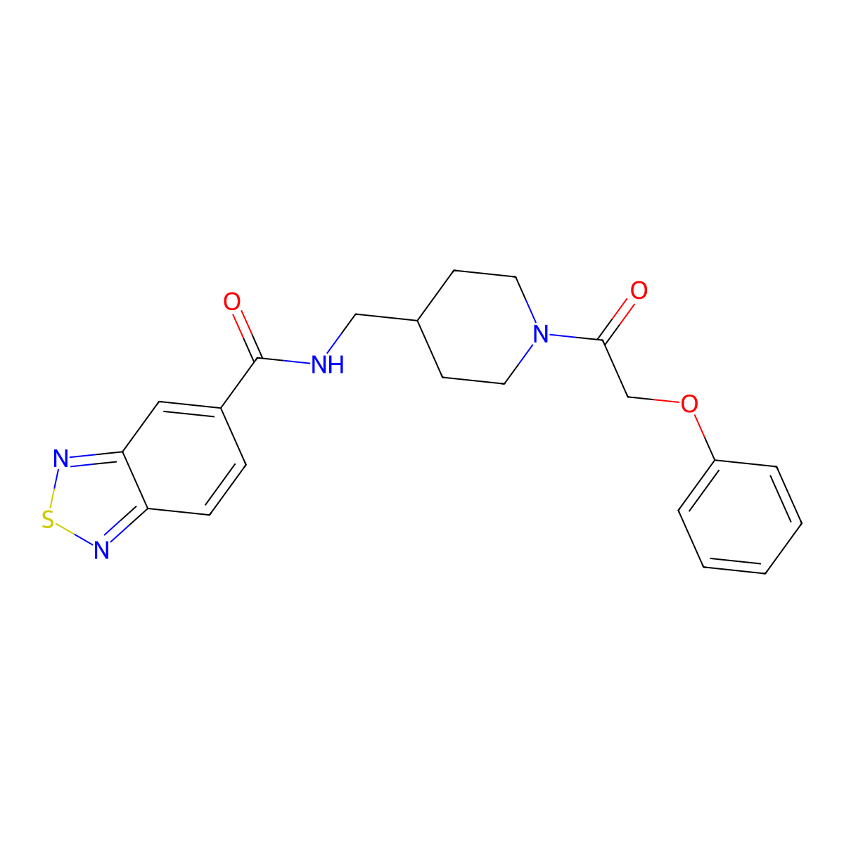 N-((1-(2-phenoxyacetyl)piperidin-4-yl)methyl)benzo[c][1,2,5]thiadiazole-5-carboxamide molecular structure, CAS 1235352-39-2
