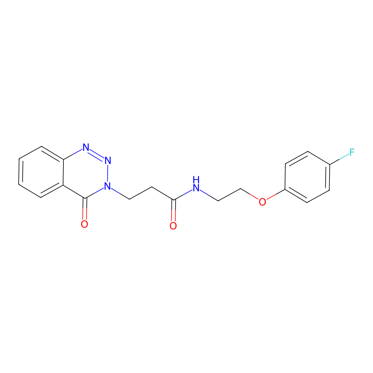 N-[2-(4-fluorophenoxy)ethyl]-3-(4-oxo-3,4-dihydro-1,2,3-benzotriazin-3-yl)propanamide molecular structure, CAS 1235353-07-7