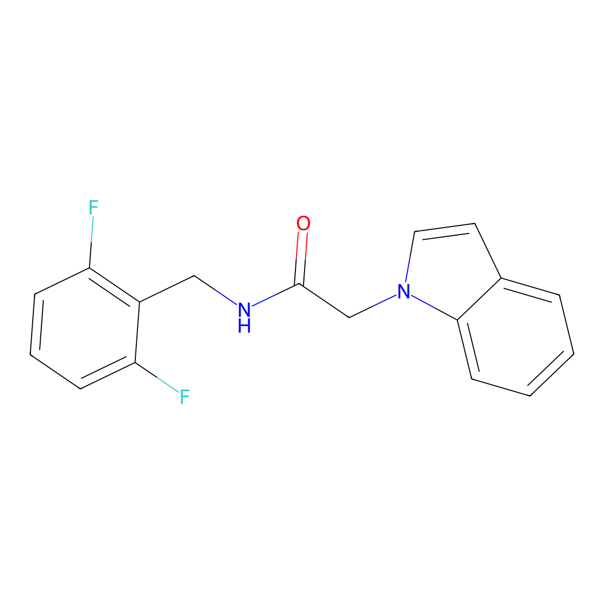N-(2,6-difluorobenzyl)-2-(1H-indol-1-yl)acetamide molecular structure, CAS 1235354-55-8
