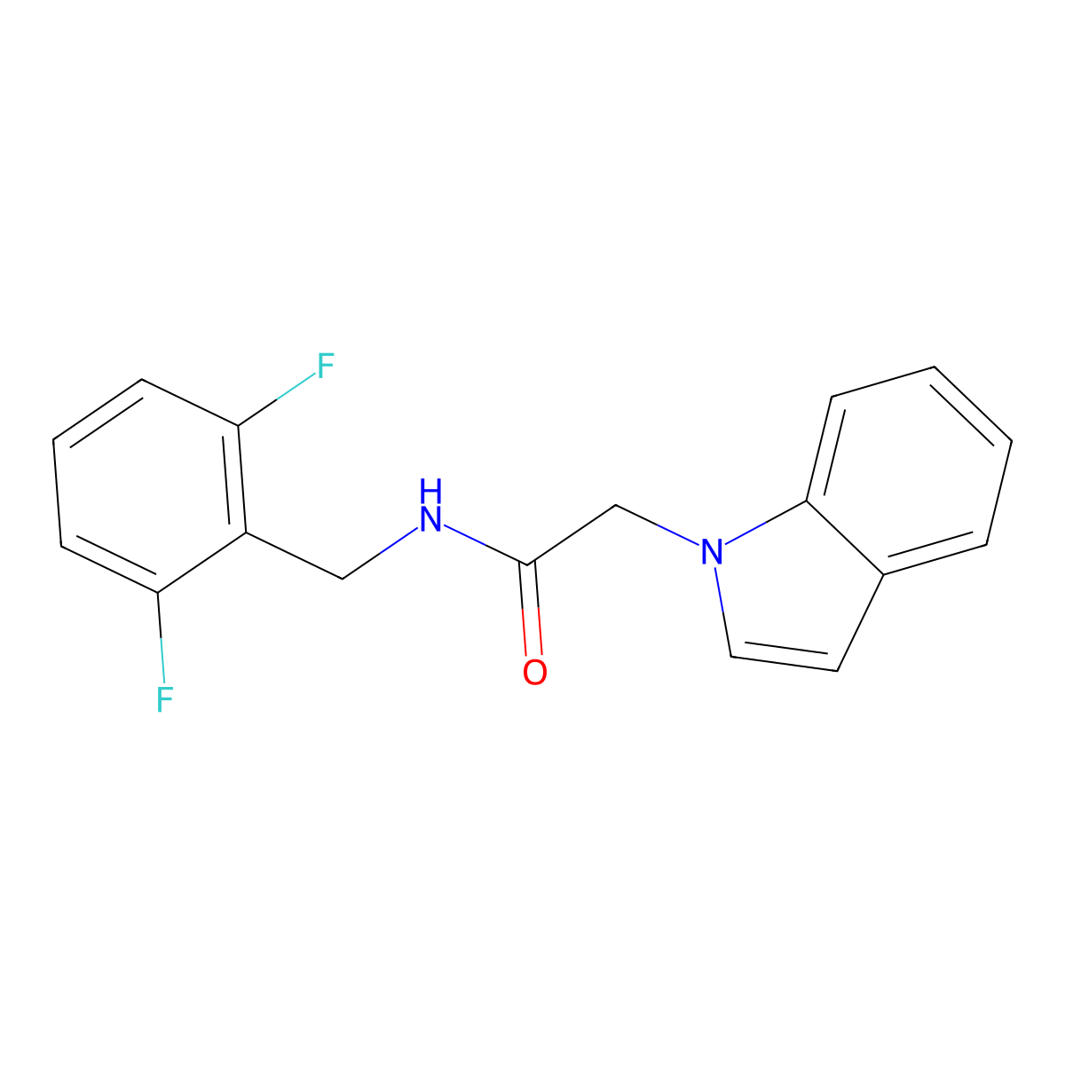 N-(2,6-difluorobenzyl)-2-(1H-indol-1-yl)acetamide molecular structure, CAS 1235354-55-8