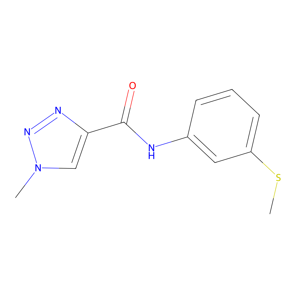 1-methyl-N-(3-(methylthio)phenyl)-1H-1,2,3-triazole-4-carboxamide molecular structure, CAS 1235358-60-7