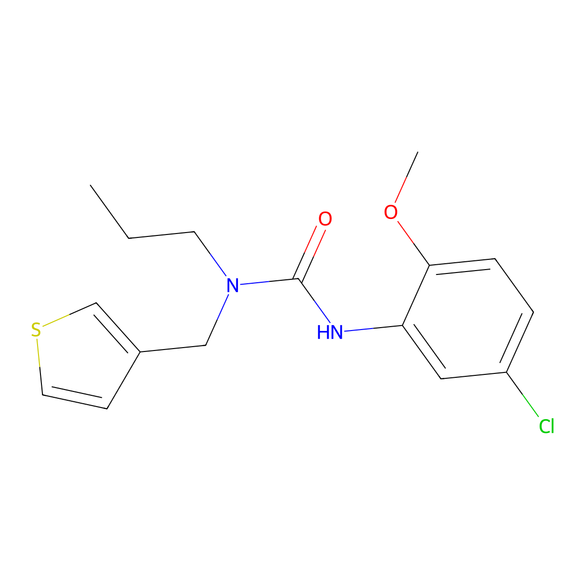 3-(5-Chloro-2-methoxyphenyl)-1-propyl-1-(thiophen-3-ylmethyl)urea molecular structure, CAS 1235358-66-3