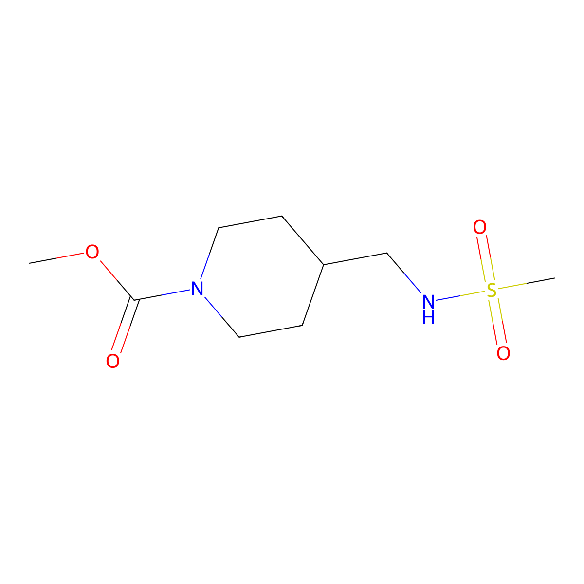 Methyl 4-(methanesulfonamidomethyl)piperidine-1-carboxylate molecular structure, CAS 1235358-79-8