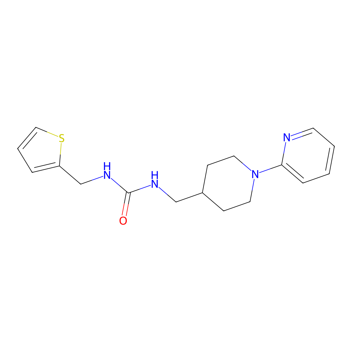 1-((1-(Pyridin-2-yl)piperidin-4-yl)methyl)-3-(thiophen-2-ylmethyl)urea molecular structure, CAS 1235359-38-2