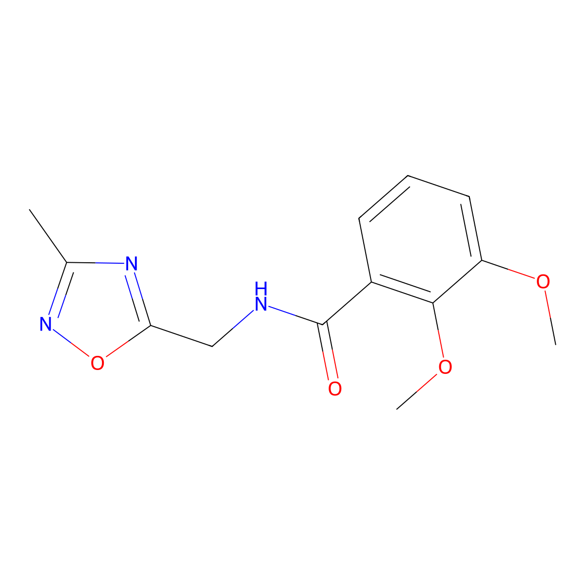 2,3-dimethoxy-N-[(3-methyl-1,2,4-oxadiazol-5-yl)methyl]benzamide molecular structure, CAS 1235361-56-4