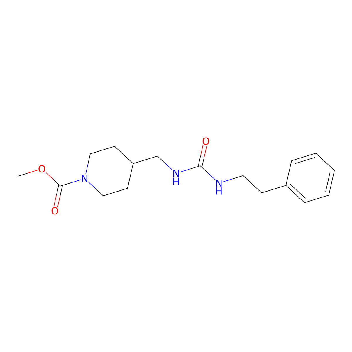 Methyl 4-((3-phenethylureido)methyl)piperidine-1-carboxylate molecular structure, CAS 1235370-06-5