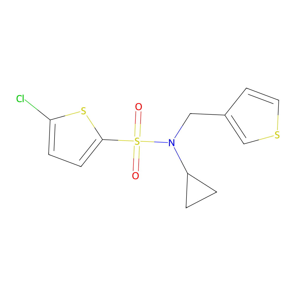 5-chloro-N-cyclopropyl-N-(thiophen-3-ylmethyl)thiophene-2-sulfonamide molecular structure, CAS 1235370-68-9
