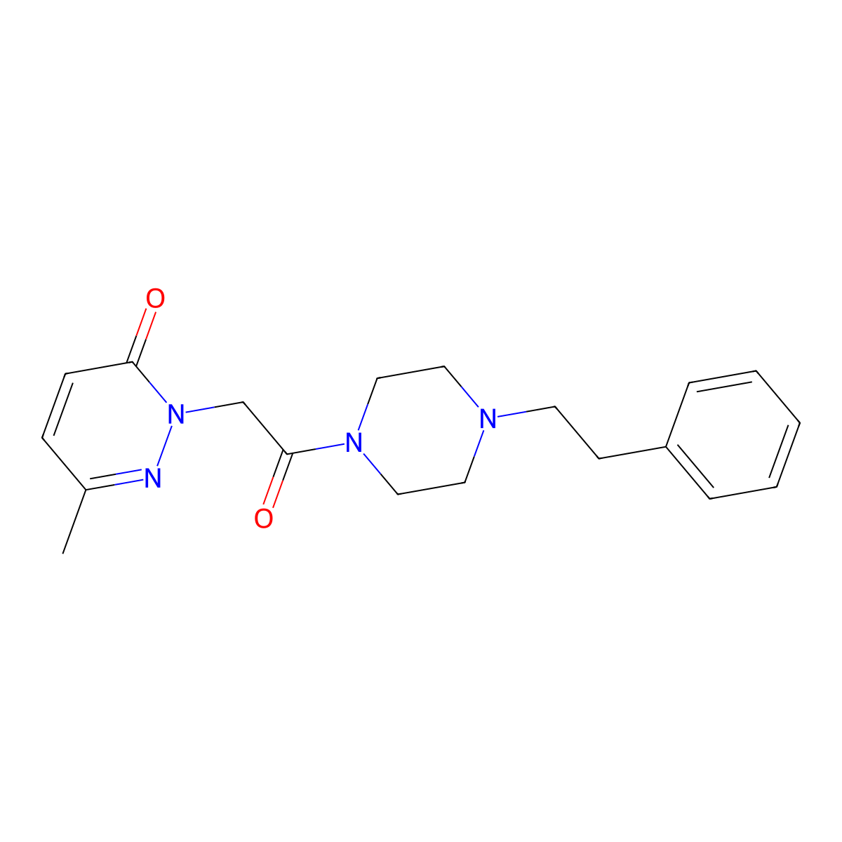 6-methyl-2-(2-oxo-2-(4-phenethylpiperazin-1-yl)ethyl)pyridazin-3(2H)-one molecular structure, CAS 1235372-13-0