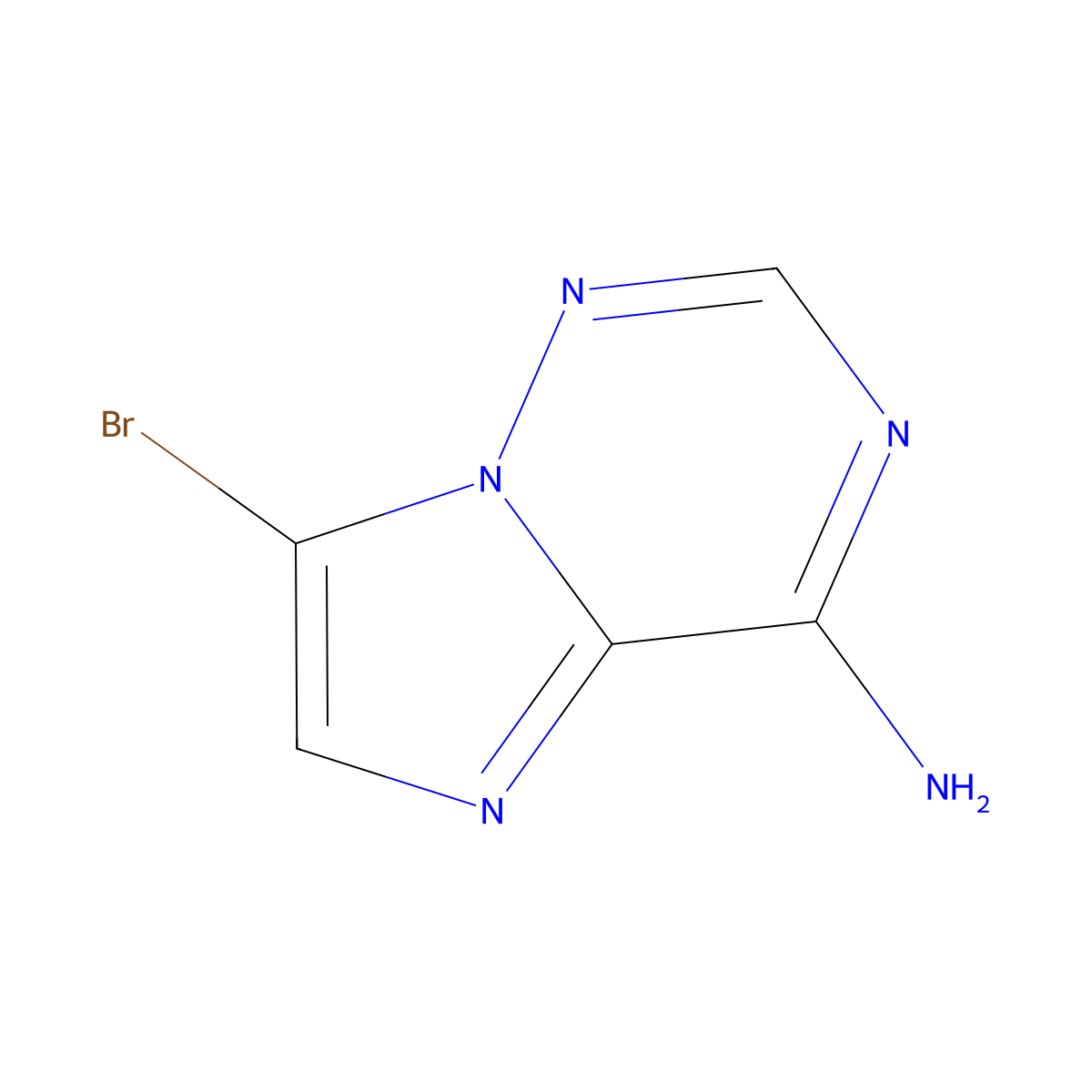 7-Bromoimidazo[2,1-f][1,2,4]triazin-4-amine molecular structure, CAS 1235374-44-3