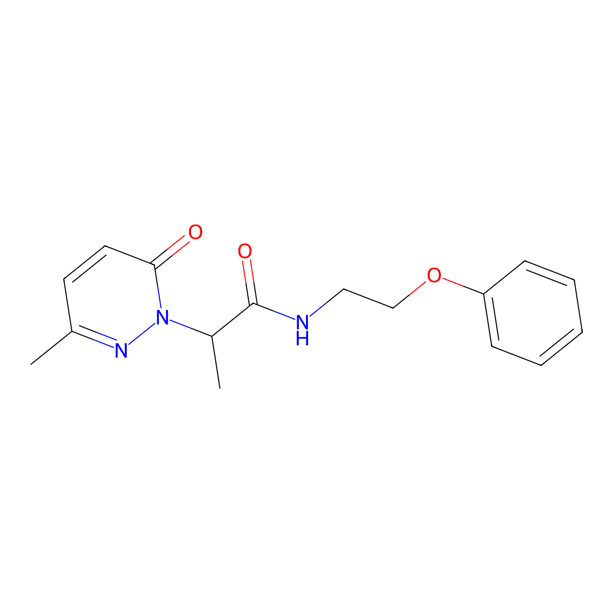2-(3-methyl-6-oxopyridazin-1(6H)-yl)-N-(2-phenoxyethyl)propanamide molecular structure, CAS 1235377-68-0
