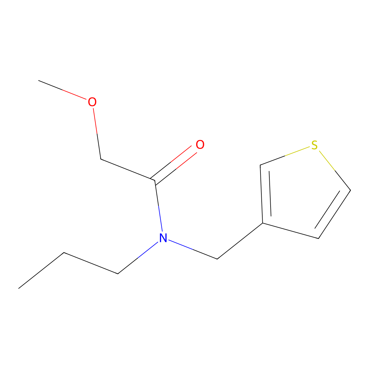 2-methoxy-N-propyl-N-(thiophen-3-ylmethyl)acetamide molecular structure, CAS 1235377-73-7