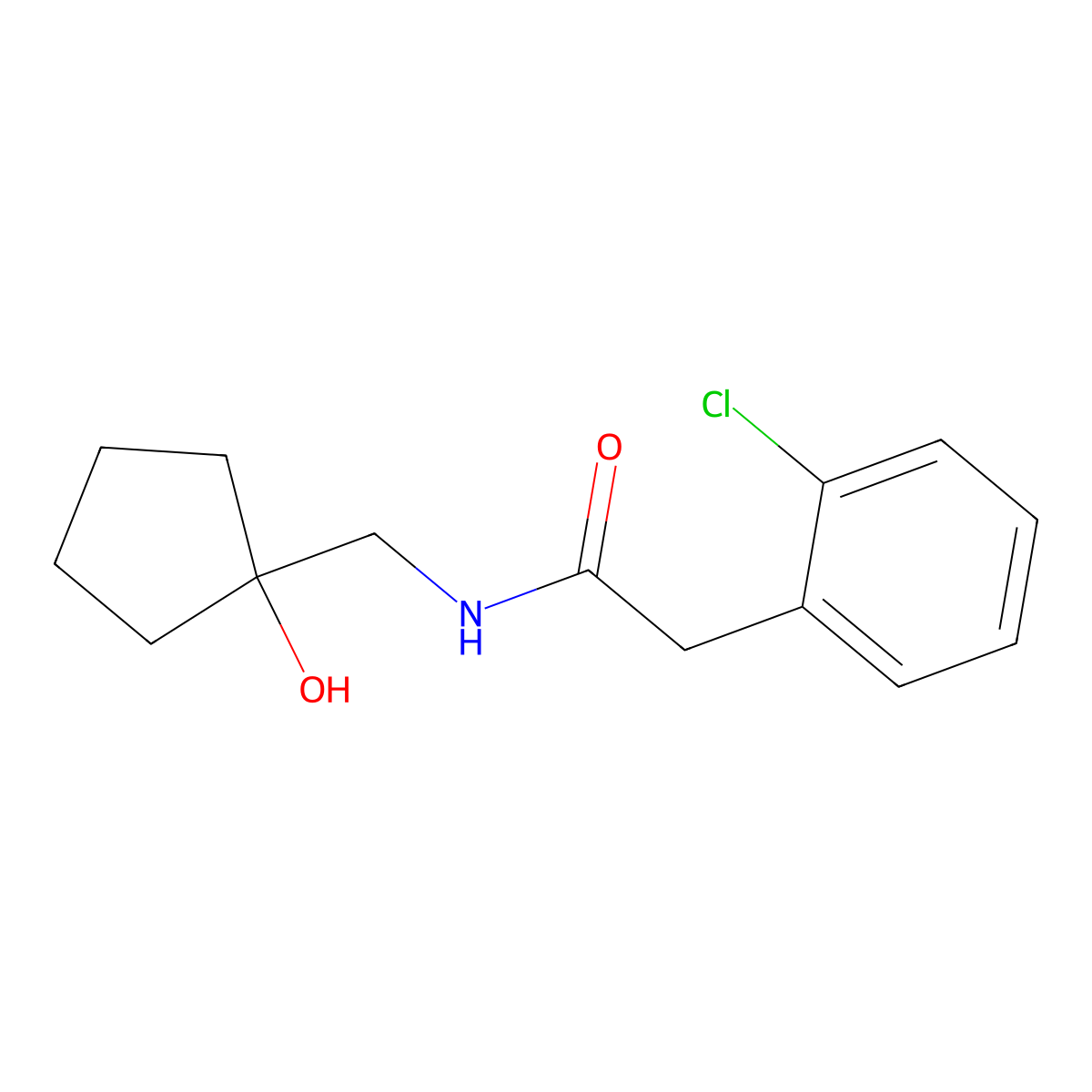 2-(2-chlorophenyl)-N-[(1-hydroxycyclopentyl)methyl]acetamide molecular structure, CAS 1235379-63-1