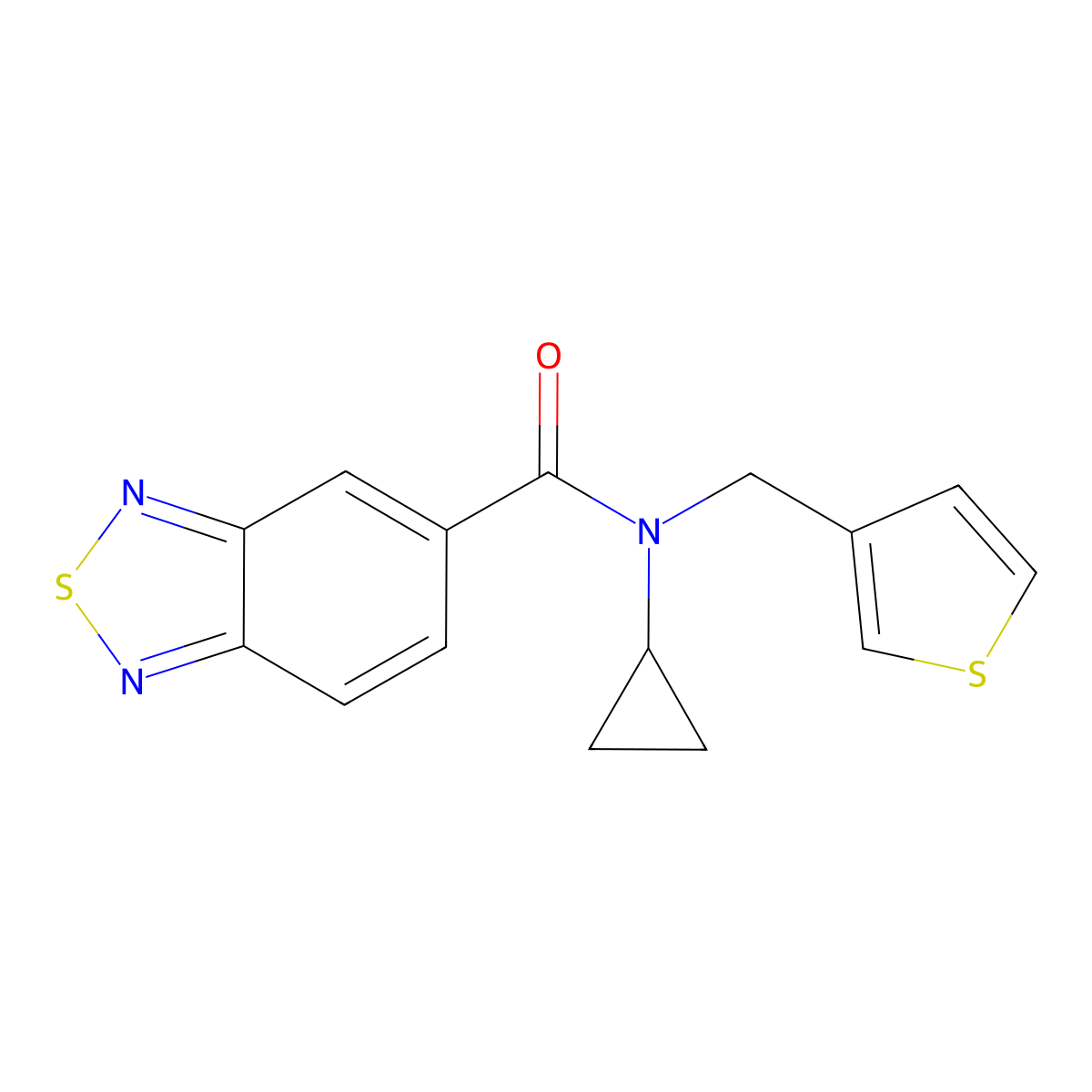 N-cyclopropyl-N-(thiophen-3-ylmethyl)benzo[c][1,2,5]thiadiazole-5-carboxamide molecular structure, CAS 1235379-73-3