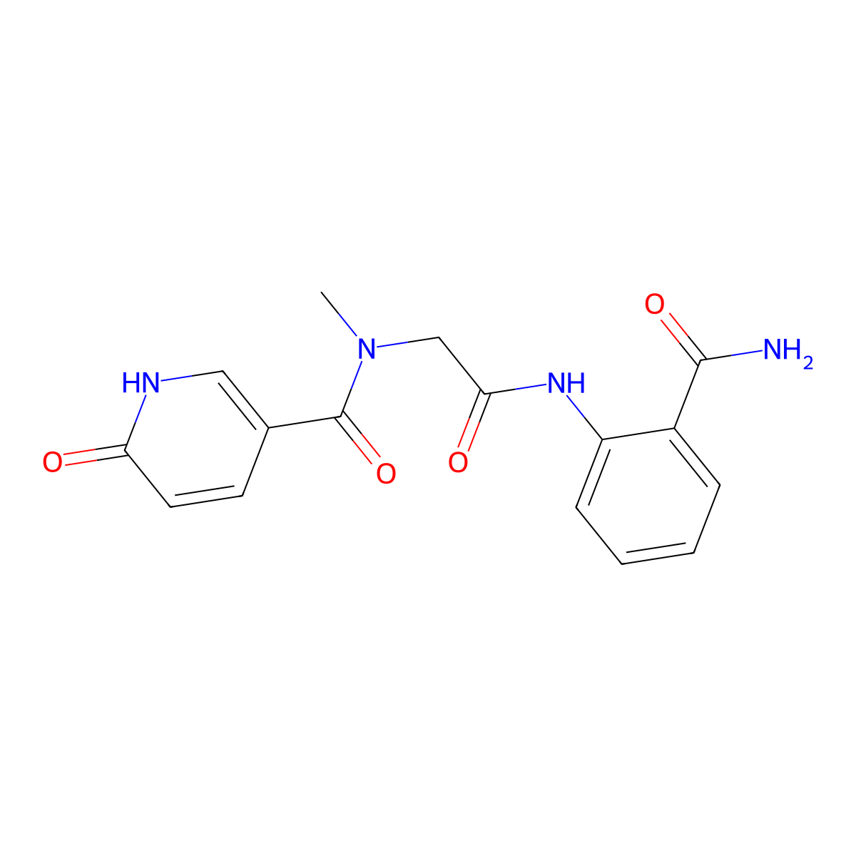 N-(2-((2-carbamoylphenyl)amino)-2-oxoethyl)-N-methyl-6-oxo-1,6-dihydropyridine-3-carboxamide molecular structure, CAS 1235379-98-2