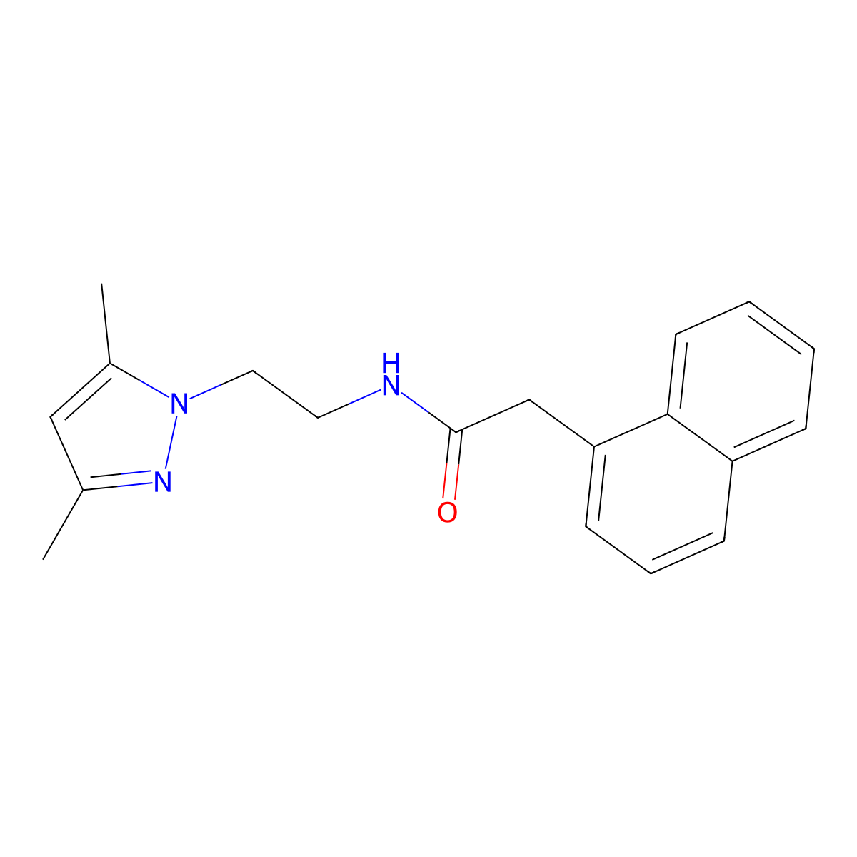 N-[2-(3,5-dimethyl-1H-pyrazol-1-yl)ethyl]-2-(naphthalen-1-yl)acetamide molecular structure, CAS 1235380-97-8