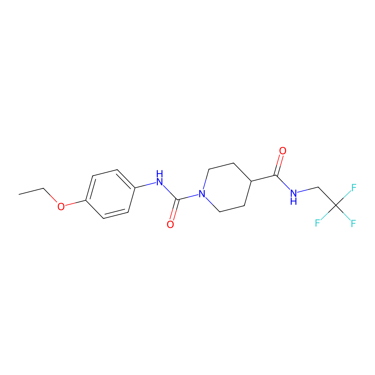 N1-(4-ethoxyphenyl)-N4-(2,2,2-trifluoroethyl)piperidine-1,4-dicarboxamide molecular structure, CAS 1235381-11-9