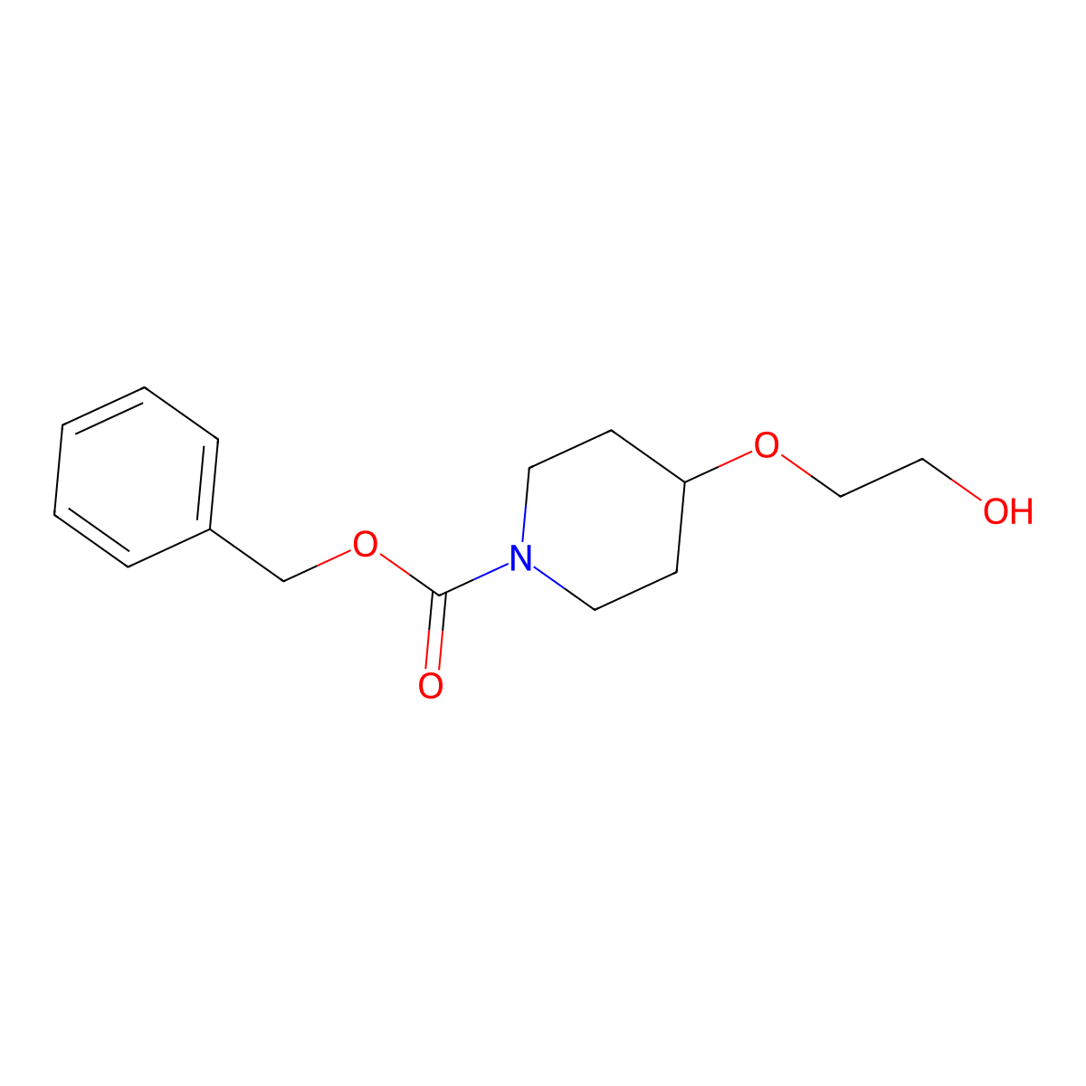 Benzyl 4-(2-hydroxyethoxy)piperidine-1-carboxylate molecular structure, CAS 1235382-41-8