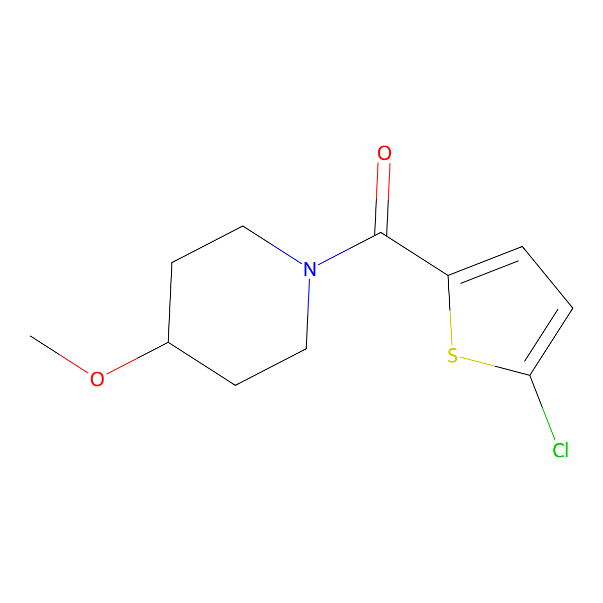 (5-Chlorothiophen-2-yl)(4-methoxypiperidin-1-yl)methanone molecular structure, CAS 1235388-31-4