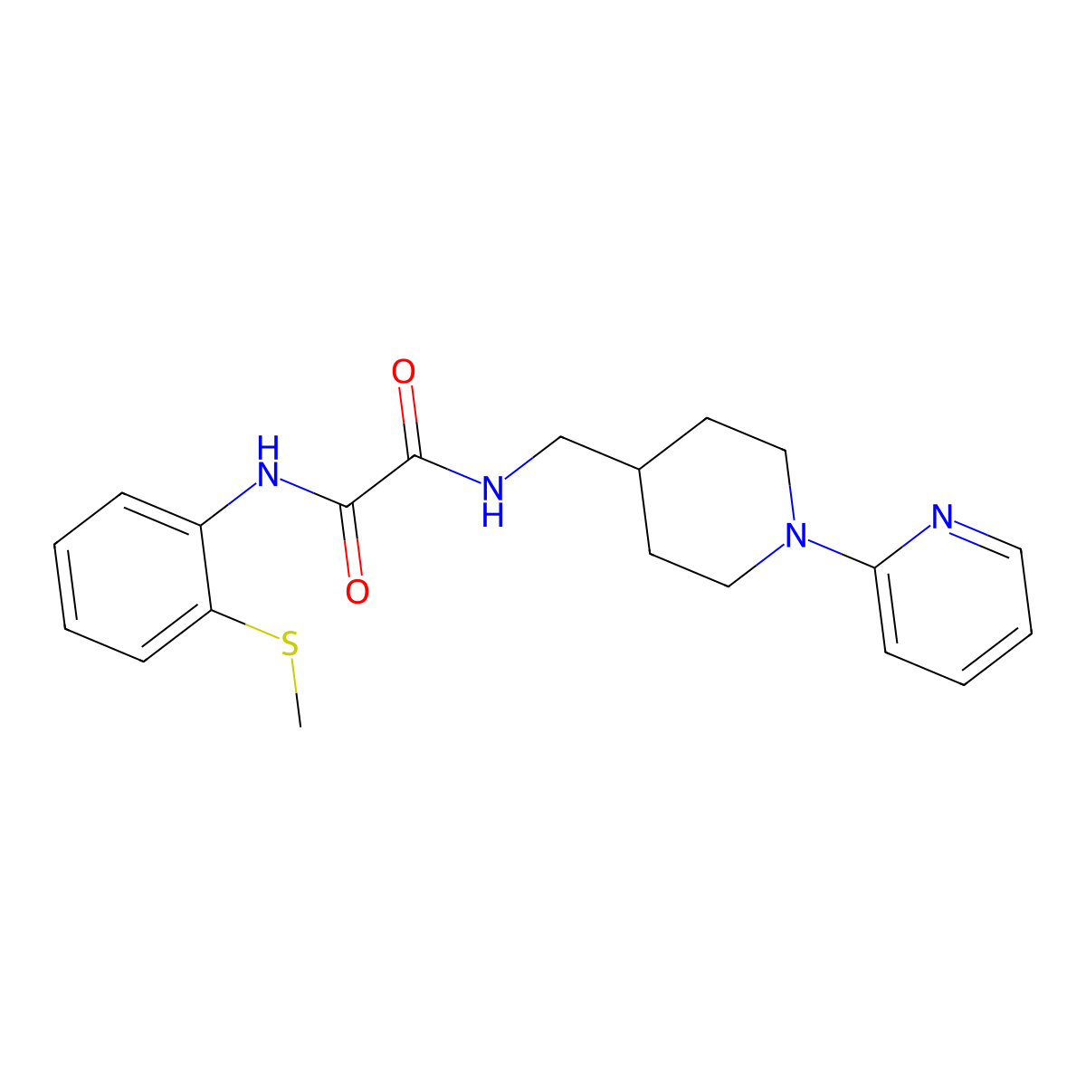N1-(2-(methylthio)phenyl)-N2-((1-(pyridin-2-yl)piperidin-4-yl)methyl)oxalamide molecular structure, CAS 1235388-87-0