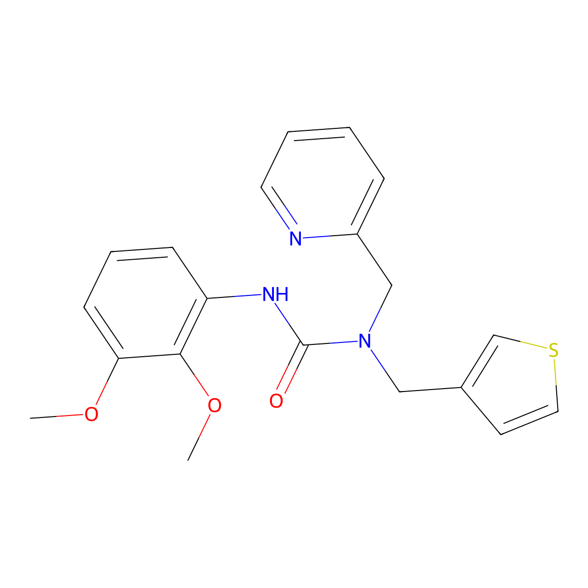 3-(2,3-Dimethoxyphenyl)-1-(pyridin-2-ylmethyl)-1-(thiophen-3-ylmethyl)urea molecular structure, CAS 1235390-13-2
