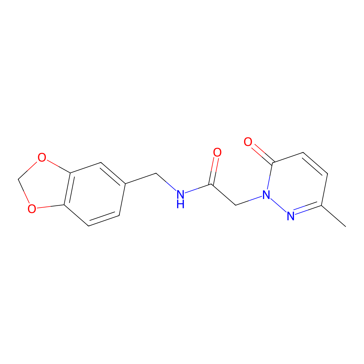 N-(benzo[d][1,3]dioxol-5-ylmethyl)-2-(3-methyl-6-oxopyridazin-1(6H)-yl)acetamide molecular structure, CAS 1235391-47-5