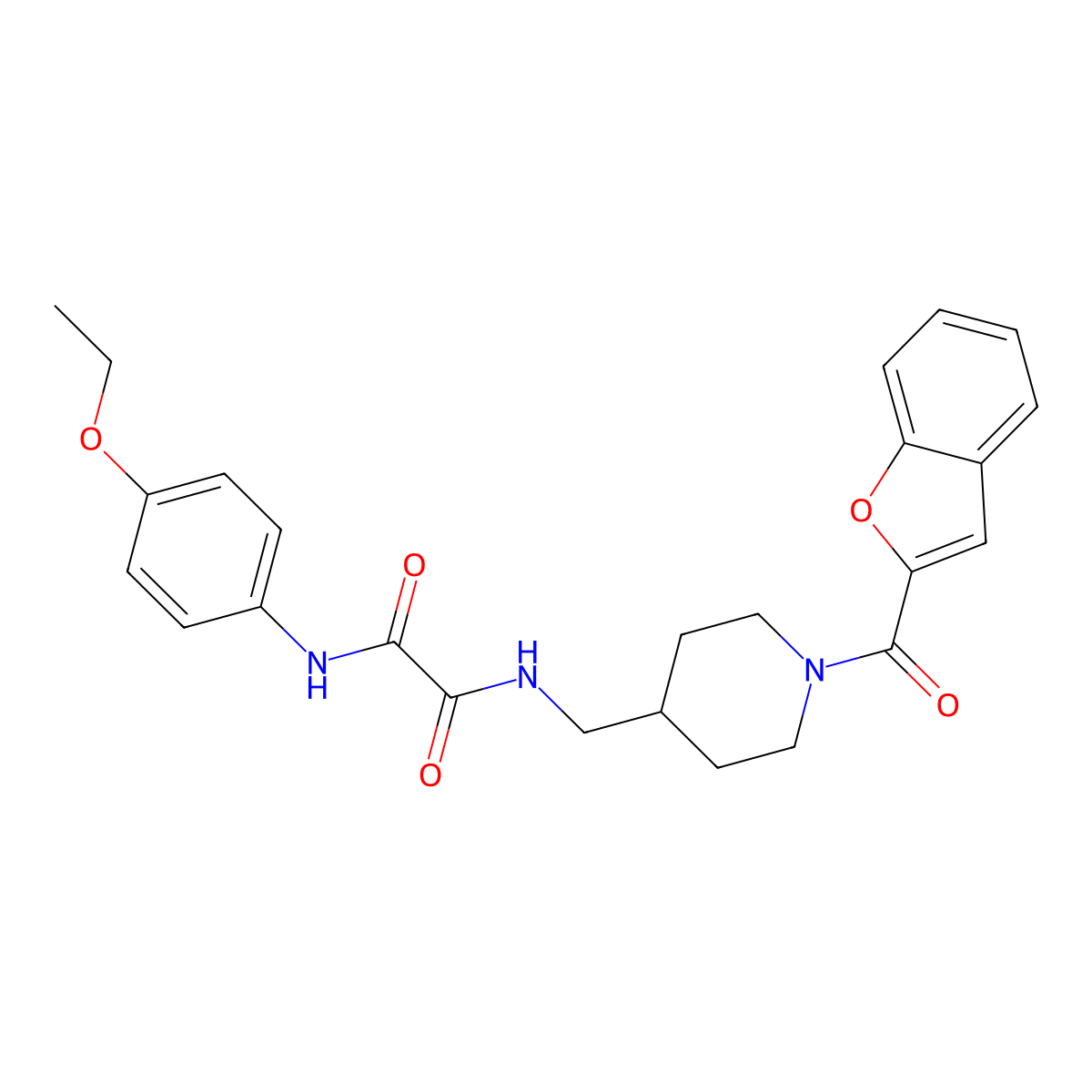 N1-((1-(benzofuran-2-carbonyl)piperidin-4-yl)methyl)-N2-(4-ethoxyphenyl)oxalamide molecular structure, CAS 1235391-78-2