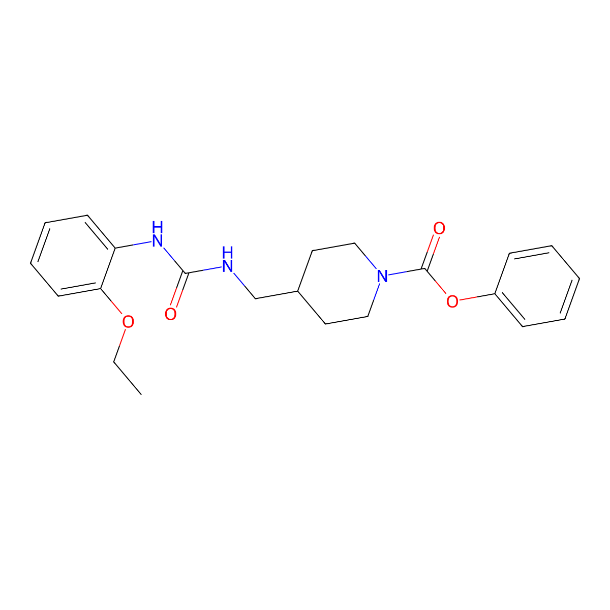 Phenyl 4-((3-(2-ethoxyphenyl)ureido)methyl)piperidine-1-carboxylate molecular structure, CAS 1235393-21-1