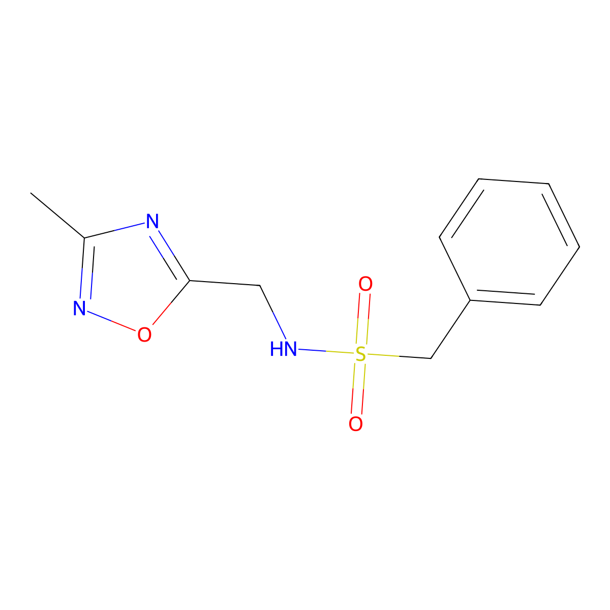 N-[(3-methyl-1,2,4-oxadiazol-5-yl)methyl]-1-phenylmethanesulfonamide molecular structure, CAS 1235393-66-4