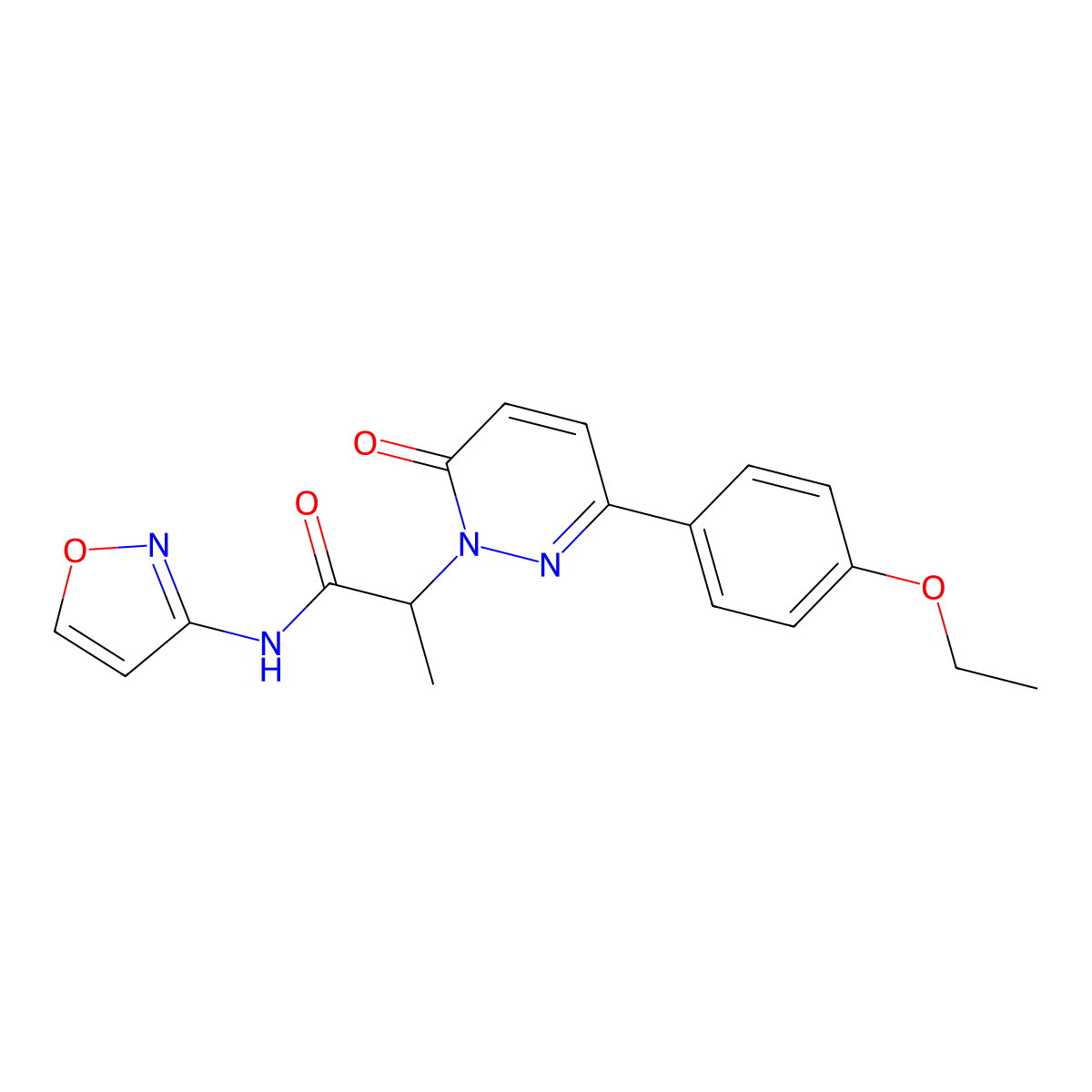2-(3-(4-ethoxyphenyl)-6-oxopyridazin-1(6H)-yl)-N-(isoxazol-3-yl)propanamide molecular structure, CAS 1235394-56-5
