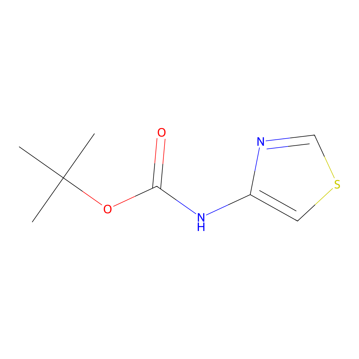 tert-butyl N-(1,3-thiazol-4-yl)carbamate molecular structure, CAS 1235406-42-4