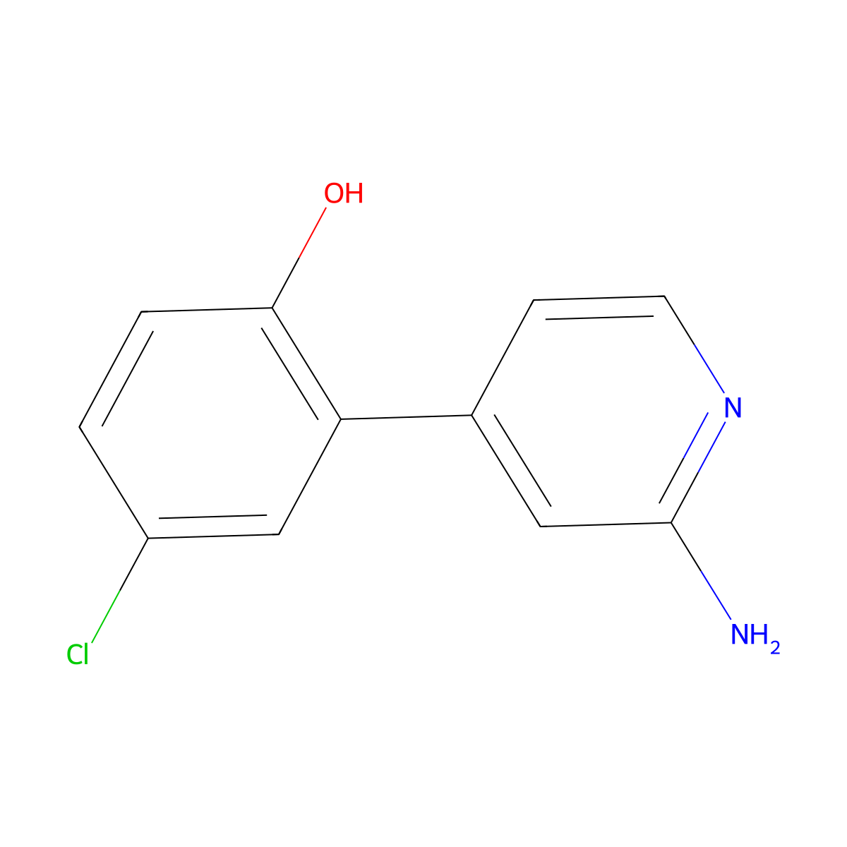 2-(2-Aminopyridin-4-yl)-4-chlorophenol molecular structure, CAS 1235406-61-7